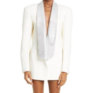 Area Crystal Embellished Tuxedo Dress